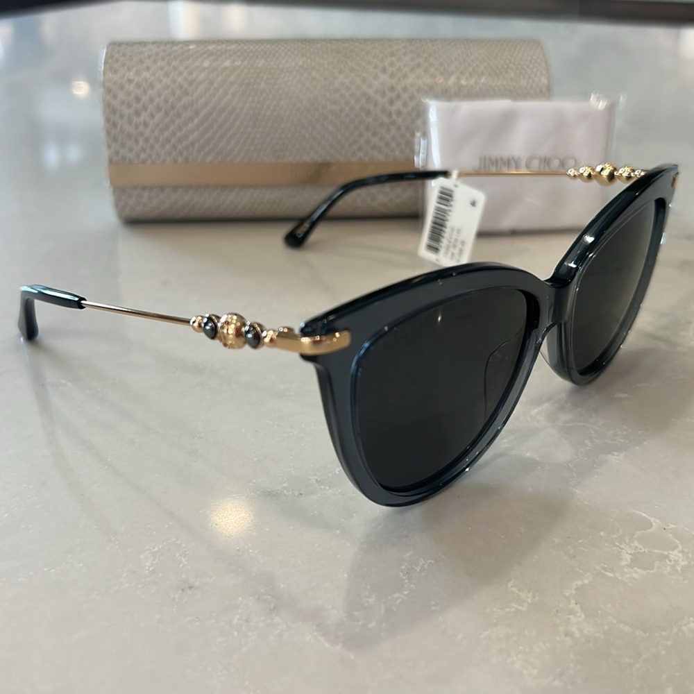 NWT [Jimmy Choo] TINSLEY Women’s Sunglasses Transparent Clear with Case - Picture 6 of 6